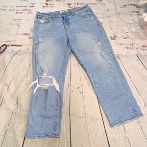 Abercrombie & Fitch The Boyfriend Mid Rise distressed jeans